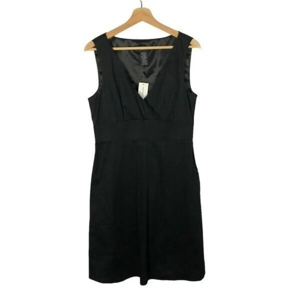 Spense Black V-Neck Sleeveless Sheath Knee Length Dress 10